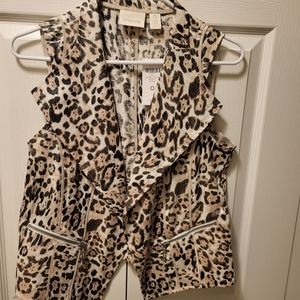 Chico's animal print vest new with tags.